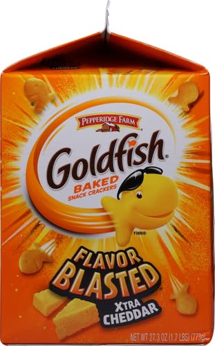 Goldfish Flavor Blasted Xtra Cheddar Cheese Crackers, 27.3 oz Carton (Pack of 2)