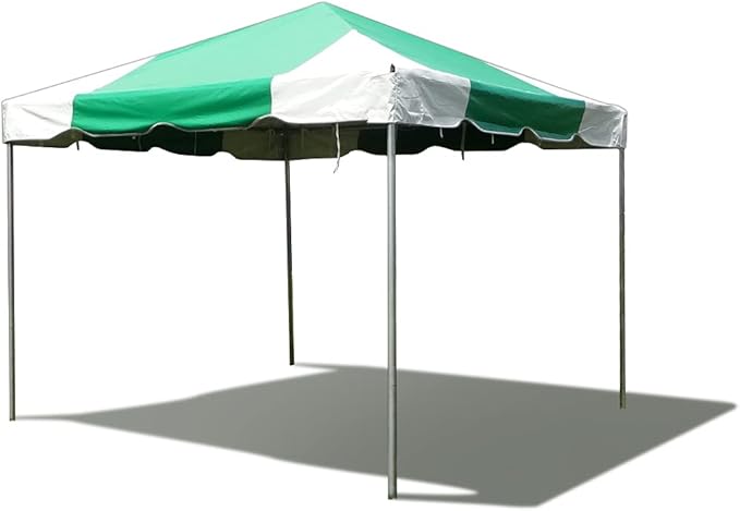 Party Tents Direct 10x10 Heavy-Duty Waterproof Canopy Tent - Steel Frame Outdoor Gazebo for Weddings, Parties & Camping - Green Vinyl Cover
