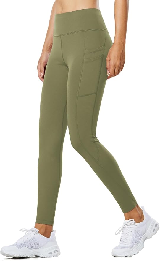 baleaf Women's Fleece Lined Leggings Water Resistant Thermal Winter Warm Tights High Waisted with Pockets Running Gear