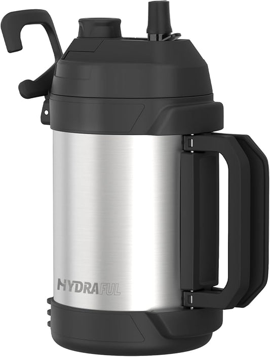 1 gallon water jug, 128 oz Large Insulated Stainless Steel Sports Water Jug, Large Triple Wall Vacuum Insulation Water Bottle-Keeps Cold up to 48 Hrs-Sweat Proof, for Gym, Hiking & Camping