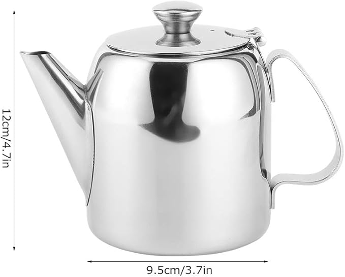 Coffee Pot Teapot Stainless Steel Tea Kettle Cold Short Spout Pour Over for Home Kitchen Hotel Restaurant(20oz)