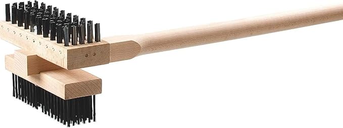 Carlisle FoodService Products Stainless Steel Double Broiler King Grill Brush with Handle, 48 Inches