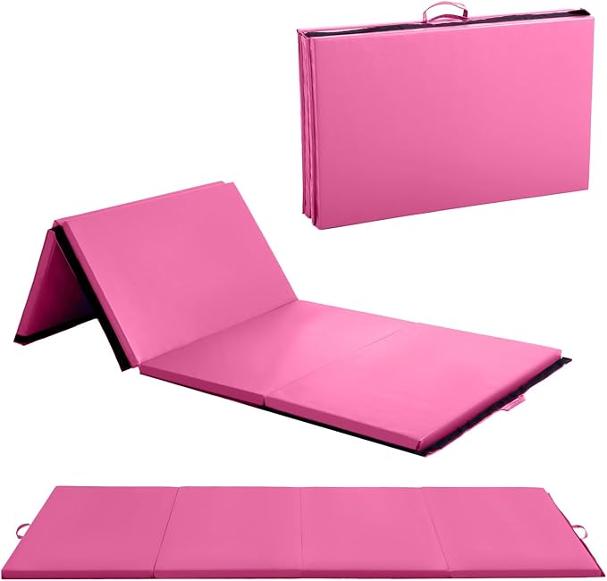 Gymnastics Mats Foldable Tumbling Mats Portable Gymnastics Exercise Mat 2'x6'/2.5'x6.4'/4'x6'/4'x8'/4'x10'/ Gymnastics Tumbling Mats Pad Home Exercise Panel Mat With Carrying Handles