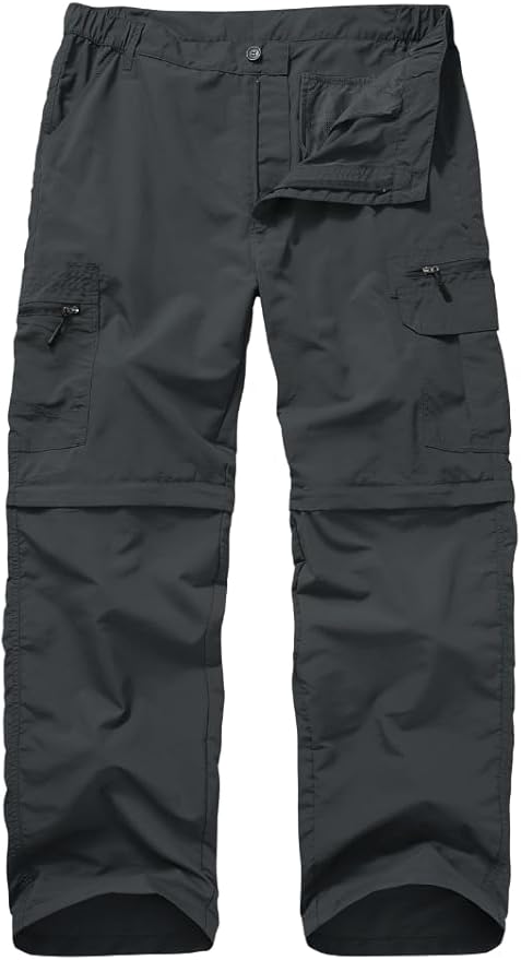 Fishing Hiking Pants for Men, Waterproof Convertible Quick Dry Pants for Wading, Lightweight Breathable