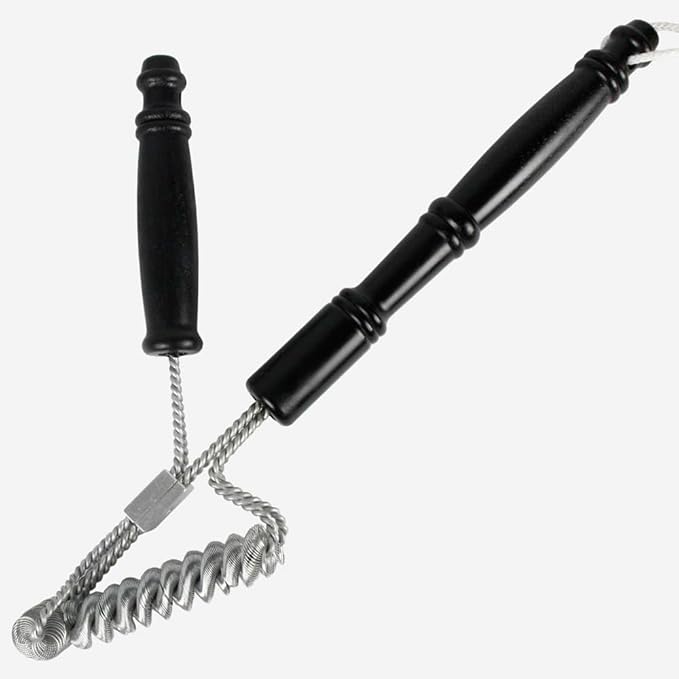 Brushtech Tactical Safety Grill Brush - Heavy-Duty BBQ Grill Cleaning Brush with Galvanized Steel Springs, Large Handle for Deep Cleaning - Great Father's Day Gift, Made in USA