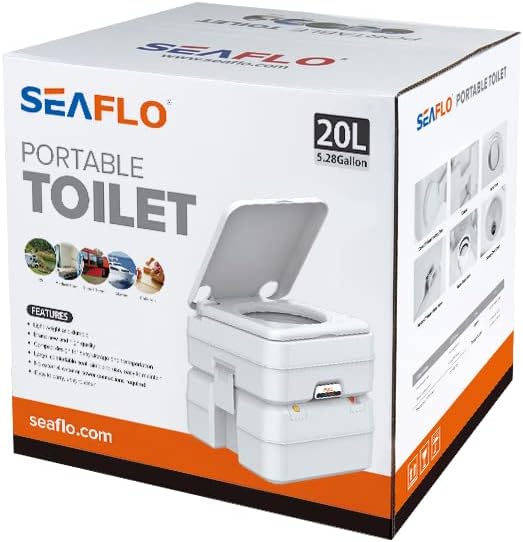 SEAFLO 5.3 Gal Multifunctional Portable Toilet | Large Capacity for Camping, RV, Boats, and More