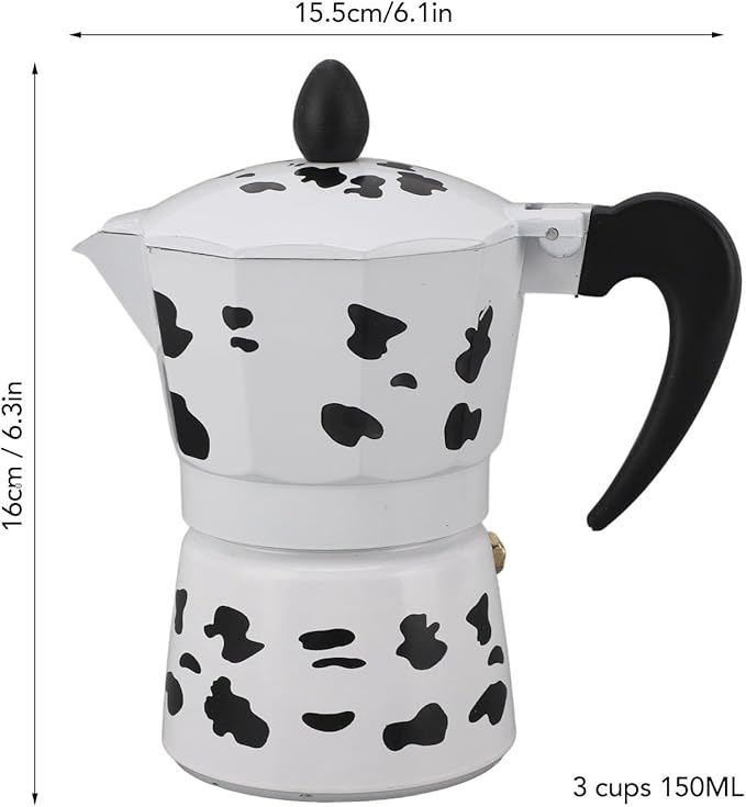 Coffee Pot,Coffee Pot Household Hand Pour Kettle Concentrated Milk Cow Color with Italy Aluminium for Kettle Boil for Home Cafe Outdoor Activities Camping Travel (3 Cups 150ML)