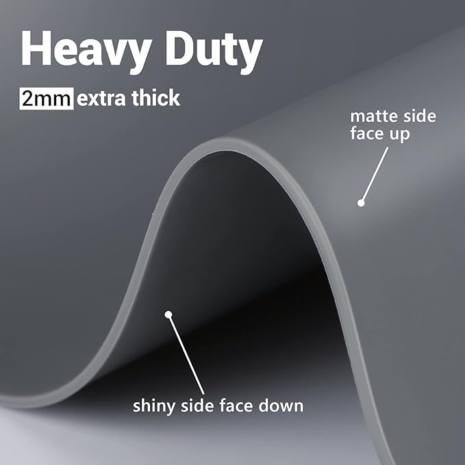 Ewen 31.6x23.5in Heat Resistant Mats for Countertop, 2mm Thick Extra Large Silicone Countertop Protector Mat for Baking Appliances Air Fryer Coffee Maker Kitchen Table Workbench Art Crafts Pad Gray