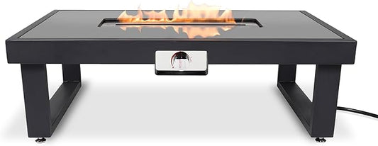 Outland Living Nelson Coffee Fire Pit Table - 45" Outdoor Propane Fire Table, Tempered Glass Top & Powder-Coated Steel Frame