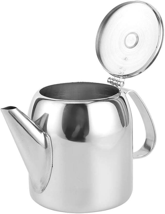 Coffee Pot Teapot Stainless Steel Tea Kettle Cold Short Spout Pour Over for Home Kitchen Hotel Restaurant(20oz)