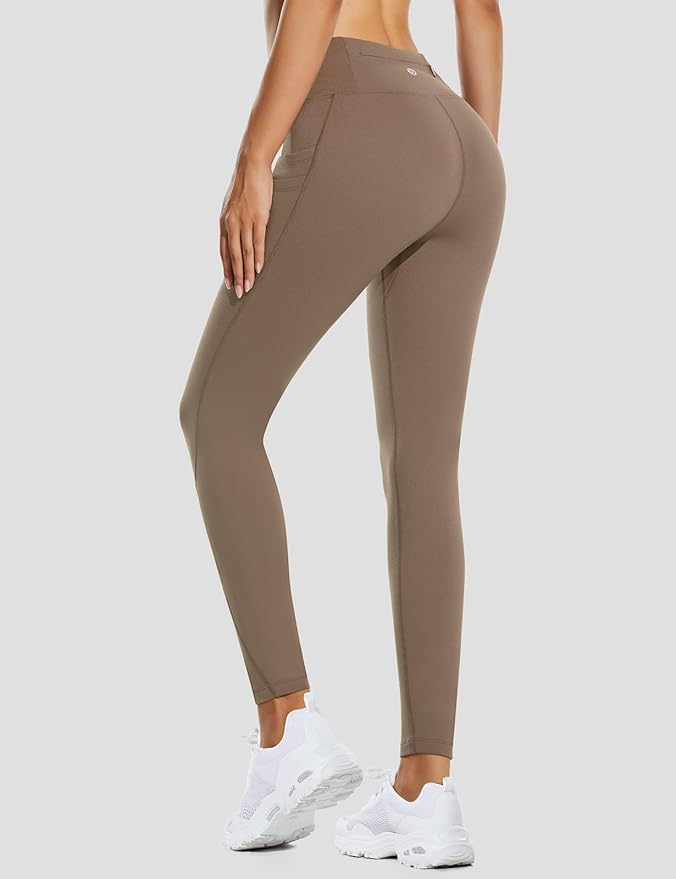 baleaf Women's Fleece Lined Leggings Water Resistant Thermal Winter Warm Tights High Waisted with Pockets Running Gear