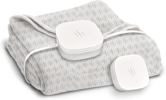 Hidden Heat Electric Foot of The Bed Warmer by SpotWarm; Wireless RF Remote, Microplush Flannel Mattress Warmer for Heated Feet. King Bed - 74” by 28”