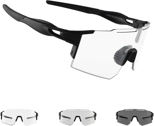 OULAIQI Cycling Sunglasses Polarized Sunglasses for Cycling Men Women with 1 Lens or 3 Interchangeable Lens Baseball Glasses