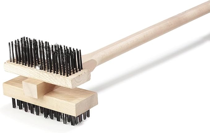 Carlisle FoodService Products Stainless Steel Double Broiler King Grill Brush with Handle, 48 Inches