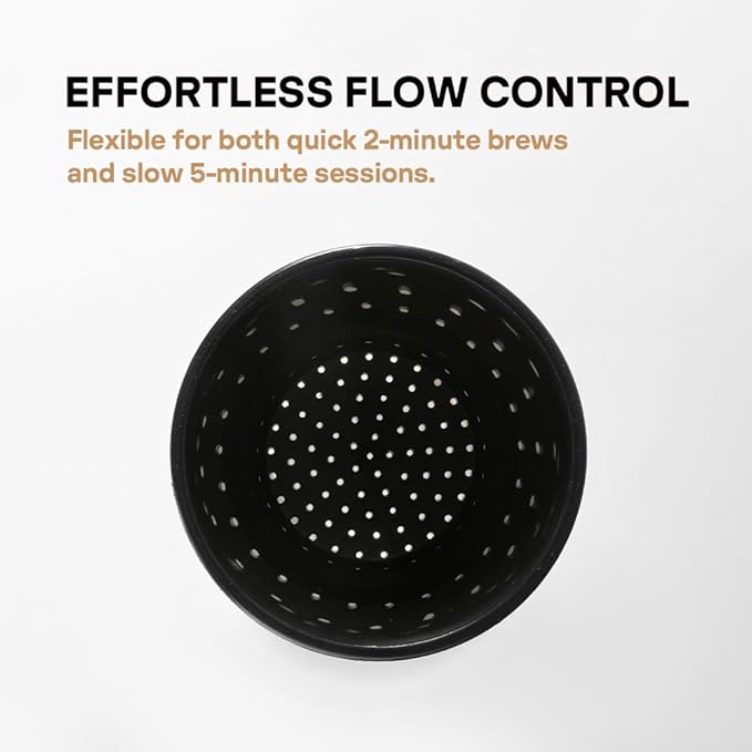 PHINOI Pour Over Coffee Dripper - Vietnamese Phin Filter – Single Cup Coffee Maker 1-2 Cup with Flower Design – Plastic Reusable Coffee Filter for Manual Brewing, Travel Friendly (Black)