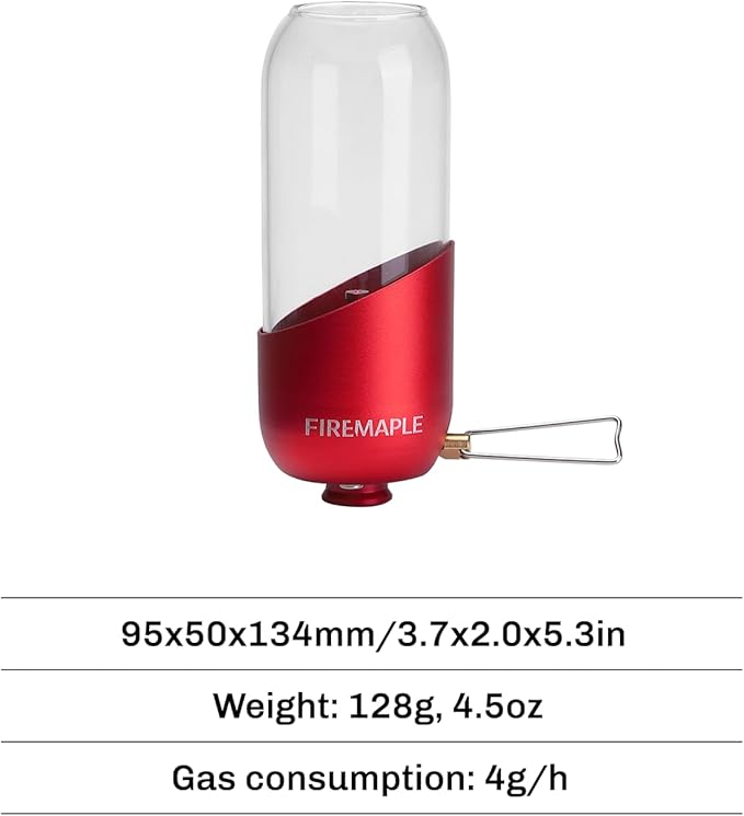 Fire-Maple Orange Camping Lantern Glass, Steel & Aluminum | Propane or Isobutane Fuel Canister Beautiful Lights | NO Mantles Needed | Propane Lanterns for Camping, Emergency Essential