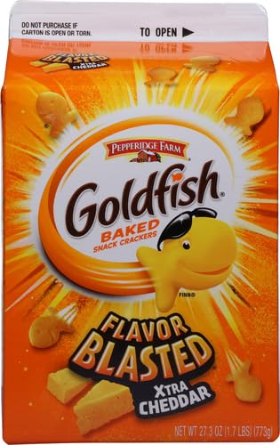 Goldfish Flavor Blasted Xtra Cheddar Cheese Crackers, 27.3 oz Carton (Pack of 2)