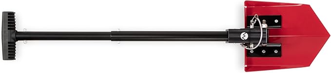DMOS Delta Shovel - Collapsible Heavy-Duty Steel Folding Shovel for Camping, Overlanding, Survival, Military, Hunting, & Off-Road Use - Racing Red - Compact