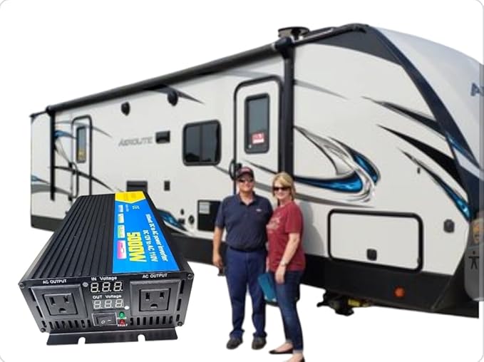 5000W Power Inverter Pure Sine Wave, 12V to 110-120 Volts, Dual AC Outlets, Hardwire Kit Including for Car Truck RV Outdoor, Camping, Boat, Home,Office Solar System(12, Volts) (5000W)