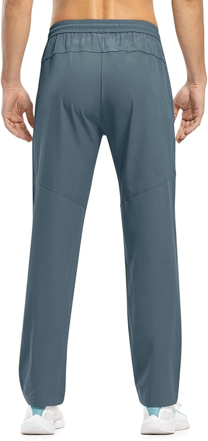 TBMPOY Men's Lightweight Hiking Travel Pants Breathable Athletic Fishing Active Joggers Zipper Pockets