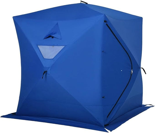 Foldable Camping Tent with 2 Zippered Doors,Easy to Carry Portable Bag,for Camping Hiking Mountaineering(80.75" L x 70.75" W x 70.75" H)