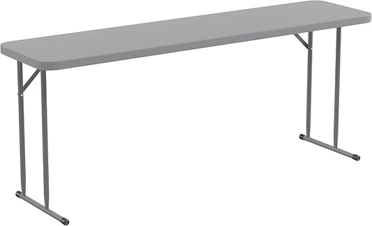 Flash Furniture Kathryn Commercial Grade 6-Foot Gray Plastic Folding Training Table