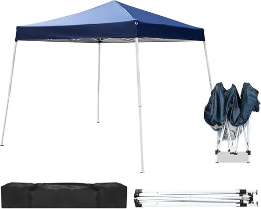 Outvita Canopy 7.8x7.8' Pop Up Commercial Instant Gazebo Tent, Waterproof & UV Protection Canopy Tent with Slant Legs for Party Wedding Birthday BBQ Events
