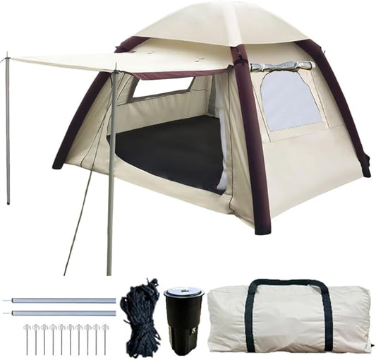 Automatic Large Tent for Camping 4 Person, Waterproof Tents for Camping, Windproof Inflatable Tents with Mosquito Screen Window, Camping Tent for Traveling, Beach