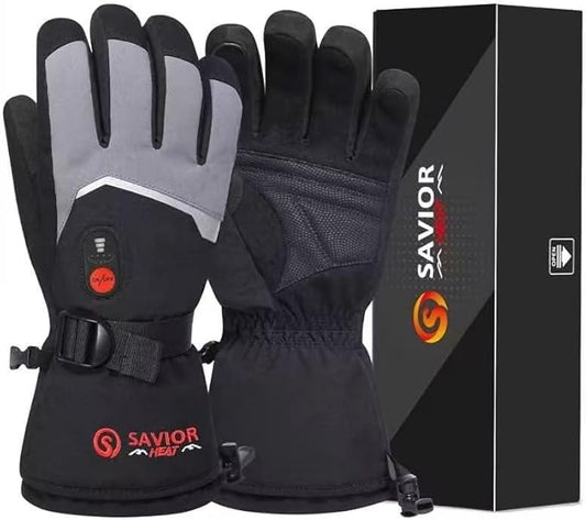 SAVIOR HEAT Heated Gloves for Men Women, 7.4v 2200mah Electric Rechargeable Battery Thick Warming Thermal Glove for Outdoor Skiing Motorcycle Hunting Hiking Camping Walking Dogs