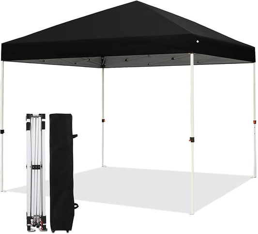 Northroad 8X8 FT Pop Up Canopy, Outdoor Instant Canopy Tent Slant Legs with Carrying Bag, Portable Gazebo Shelter for Wedding Party,Commercial Event,Patio,Garden,Beach -Black