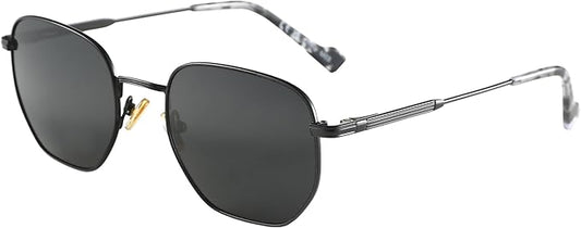 ZENOTTIC Hexagon Polarized Retro Sunglasses for Men Women-Vintage Metal Frame Design UV Protection Trendy Fashion Shades