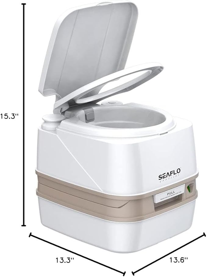 SEAFLO Portable Toilet for RV, Boat, and Camping (3.2 Gallon - Premium Ver.)