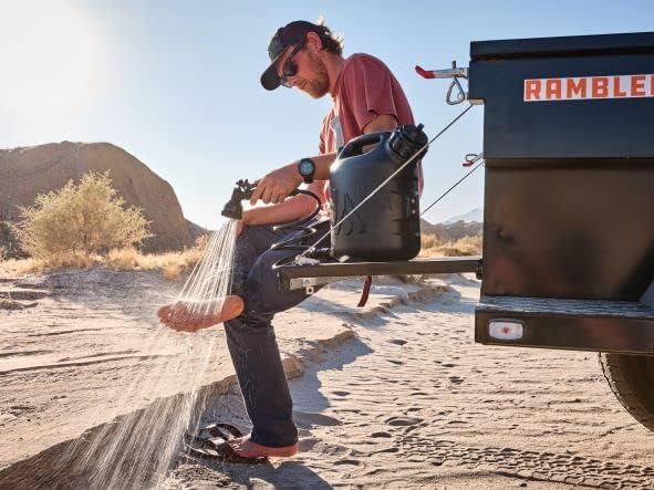 WaterPORT GoSpout 2 Gallon Portable Water Tank with Hose and Sprayer for Camping Showers, Rinsing Overlanding Gear, Vehicle Water Storage, Off Road Showers