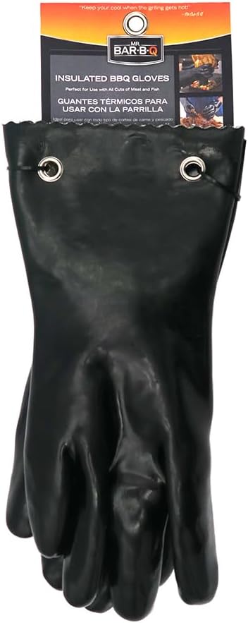 Mr Bar-B-Q Insulated BBQ Gloves, Up to 220F High-Heat Resistant, Light & Flexible Rubber Barbecue Gloves, Grilling Glove for Outdoor Cooking & Oven, Fire Pits, Grill for Restaurants & Camping - 40111Y