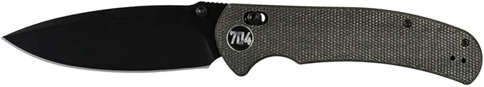 704 Gear Urban Ranger Lite V2 | EDC Folding Pocket Knife with Ambidextrous Thumbstud and Crossbar Lock | 2.91" Blade, 14C28N Steel, Reversible Pocket Clip | Black Micarta/Black