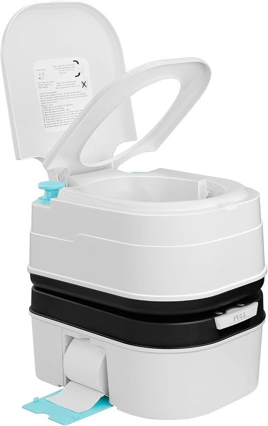 Kohree 6.34 Gal Portable Toilet for Adults: Large Camping Toilet with Detachable Waste Tank - Odorless Leak-Proof Boat Porta Potty with Paper & Detergent Collection for Home Use, Camper, RV Travel