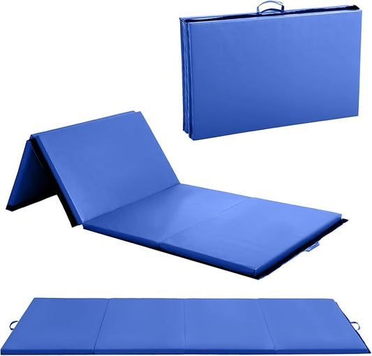 Gymnastics Mats Foldable Tumbling Mats Portable Gymnastics Exercise Mat 2'x6'/2.5'x6.4'/4'x6'/4'x8'/4'x10'/ Gymnastics Tumbling Mats Pad Home Exercise Panel Mat With Carrying Handles
