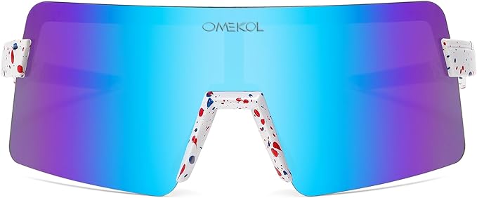 OMEKOL Two Sizes For Adults and Youth Polarized Sunglasses Men Women Outdoor Sport Baseball Glasses UV400 Cycling Eyewear