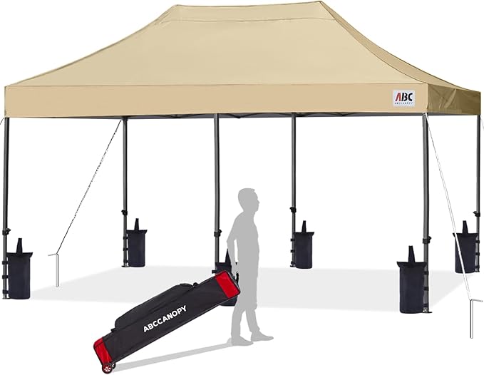 ABCCANOPY Patio Pop Up Canopy Tent 10x20 Commercial-Series (Beige)
