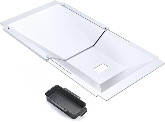 Uniflasy Universal Grease Tray with Catch Pan fits Nexgrill, Charbroil, Dynaglo, Kenmore, BHG, Grill Master, Backyard, Uniflame, Expert Gas Grill, Adjustable Drip Pan for 3/4/5 Burner Gas Grill