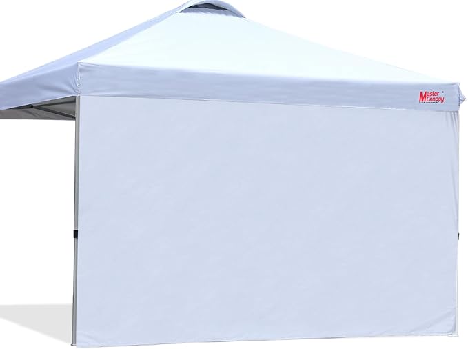 MASTERCANOPY Durable Pop-up Canopy Tent with 1 Sidewall (12x12 ft, White)