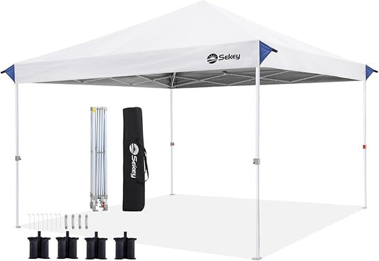 Sekey 10x10 Pop Up Canopy with One Push Setup-Easy Up Canopy with 99% UV Blocking - Instant Outdoor Sun Shade for Events, Parties, Camping- Commercial Gazebo with Weight Bags,Wind Proof&Waterproof