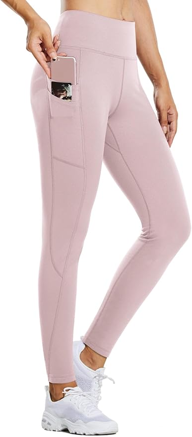 baleaf Women's Fleece Lined Leggings Water Resistant Thermal Winter Warm Tights High Waisted with Pockets Running Gear
