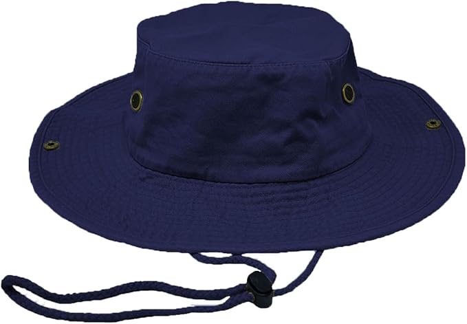Glory Max Washed Cotton Bucket Hat with Chin Strap Fishing Sun Safari Boonie Cap