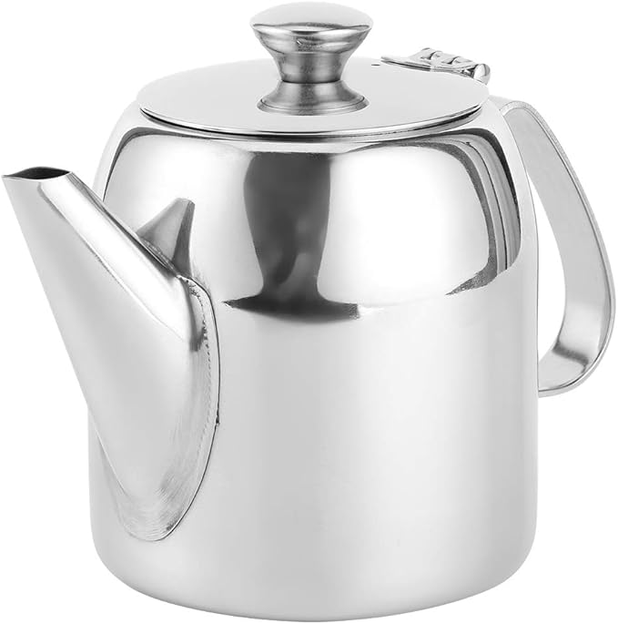 Coffee Pot Teapot Stainless Steel Tea Kettle Cold Short Spout Pour Over for Home Kitchen Hotel Restaurant(20oz)