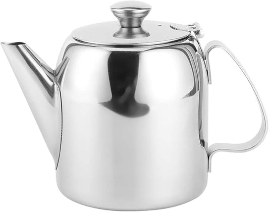 Coffee Pot Teapot Stainless Steel Tea Kettle Cold Short Spout Pour Over for Home Kitchen Hotel Restaurant(20oz)