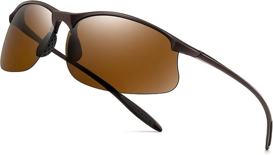SUNGAIT Ultra-light Sports Sunglasses Rimless Polarized Sun Glasses for Men Fishing Running UV400 Protection