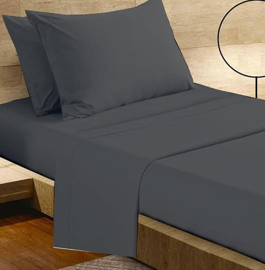 Cot Sheets 30" x 75" - 4 PCs Cot Sheet Set - 600TC 100% Cotton Sheet Set - Cot Size Fitted Sheets Perfect for Narrow Twin/Camp Bunk/Rvs Bunk/Guest Beds/Trifold Mattress, 4-8" Deep Pocket - Dark Grey
