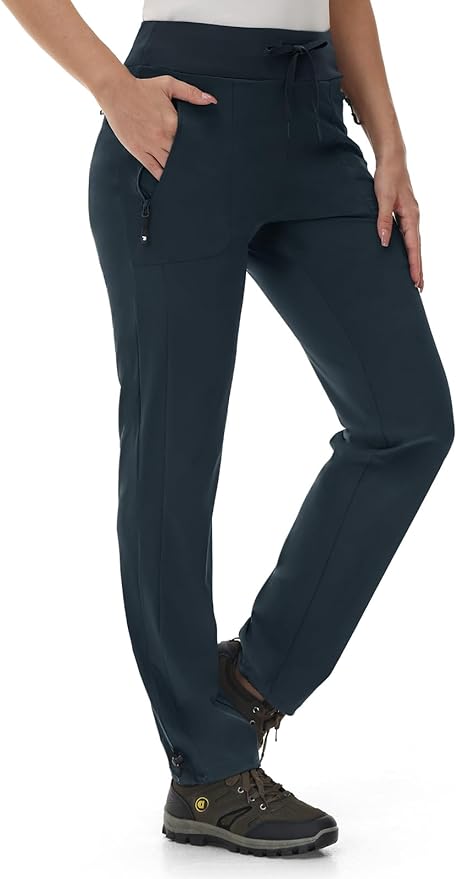 Rdruko Women's Hiking Pants Quick Dry Lightweight Water Resistant Outdoor Pants Athletic Joggers with Zipper Pockets