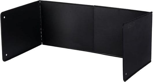 Black Large 4 Sided Splatter Guard for Frying Stove Top,Oil Splash Guard Cooking for Stove,Non Stick Foldable Splatter Screen for Stove Top